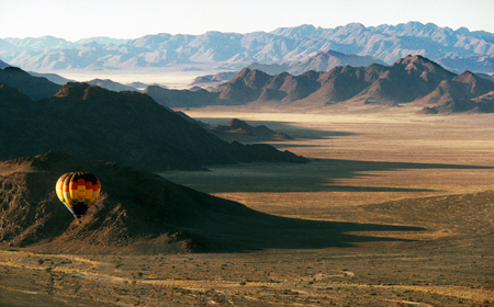 Namib desert from balloon