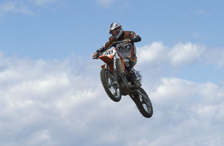 Motorcross rider jumping